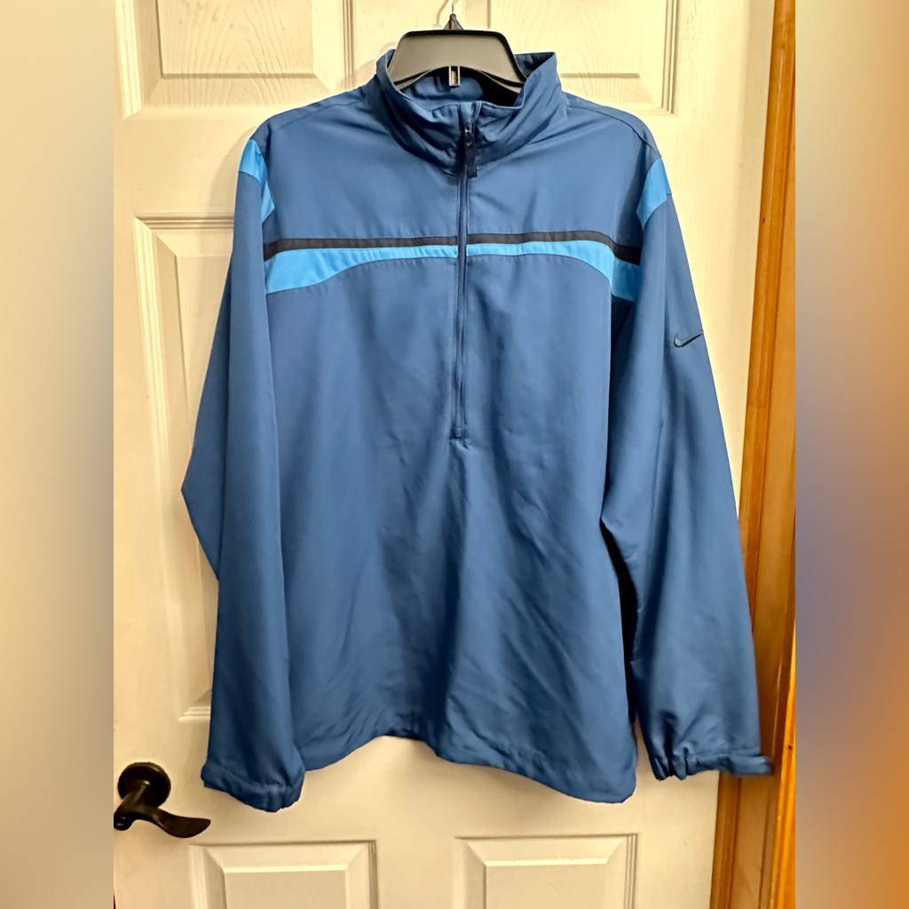 Nike Vintage Zip Up Blue And Black Windbreaker Size Large Really Nice!